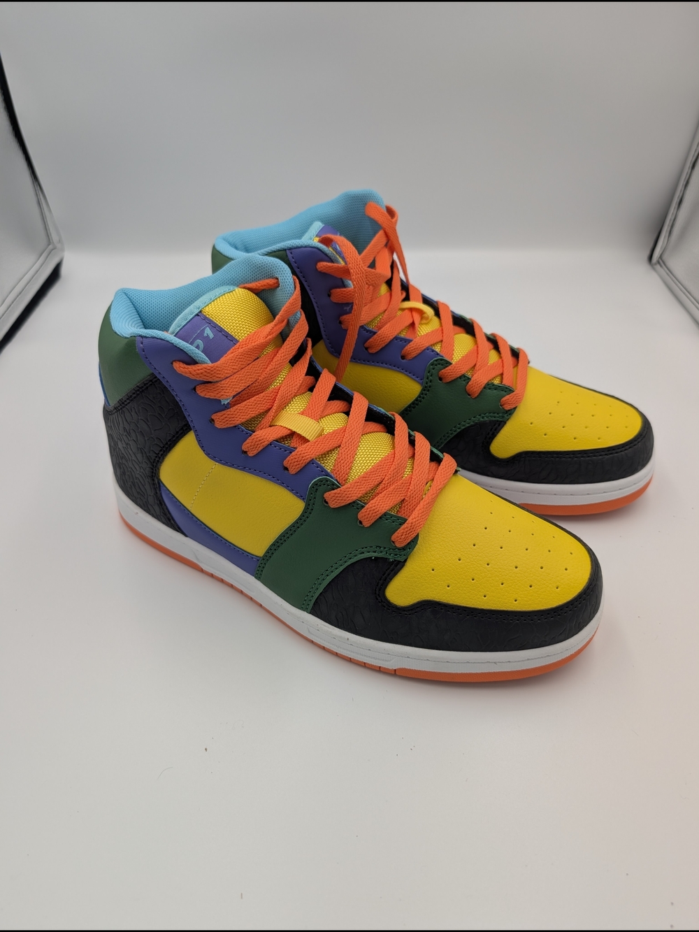 And1 Bright Multicolor High-Top Sneakers - Yellow, Green & Orange